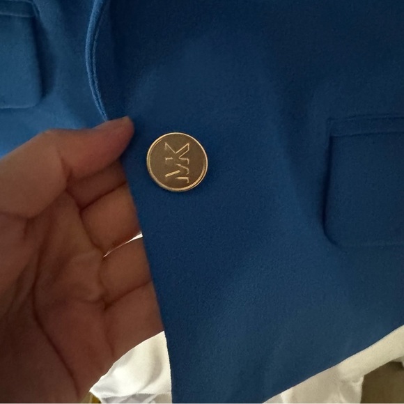 Michael by Michael Kors Grecian blue blazer with shoulder pads - Picture 2 of 4